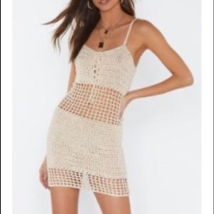 Crochet beige dress
